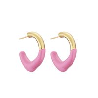 Simple Micro-inlaid Color C-shaped Copper Plated Ear Clip Wholesale Nihaojewelry sku image 7
