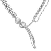 Chaîne De Clavicule En Acier Inoxydable De Diamant De Couture D&#39;arc De Coeur Coréen En Gros Nihaojewelry sku image 1