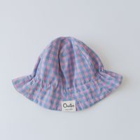 Nouveau Chapeau De Pêcheur Pour Enfants À Carreaux De Couleur Contrastée Coréen sku image 4