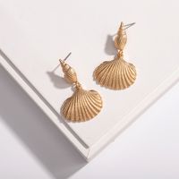 Fashion Exaggerated Conch Retro Metal Shell Alloy Earrings For Women sku image 1