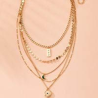 New Exaggerated Fashion Multi-layer Lock Heart Beauty Necklace Wholesale Nihaojewelry sku image 3