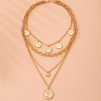 New Exaggerated Fashion Multi-layer Lock Heart Beauty Necklace Wholesale Nihaojewelry sku image 5