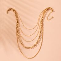 New Exaggerated Fashion Multi-layer Lock Heart Beauty Necklace Wholesale Nihaojewelry sku image 4