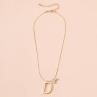 Simple Bow Letter D Pendant Necklace sku image 1