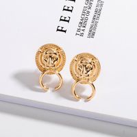 Fashion New Fashion Trend Retro Lion Head Simple Earrings For Women sku image 1