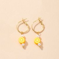 Korean Simple Fashion Cute Flower Smiley Earrings sku image 2