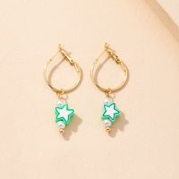 Korean Simple Fashion Cute Flower Smiley Earrings sku image 4