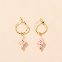 Korean Simple Fashion Cute Flower Smiley Earrings sku image 5