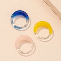 Korean Simple Color Acrylic Ring Set sku image 4