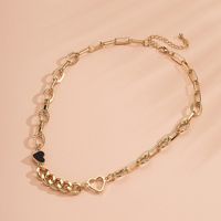 Fashion New Fashion Niche Love-shaped Thick Chain Alloy Pendant Necklace Wholesale sku image 1
