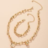 Simple Fashionable Bracelet Necklace Set sku image 3