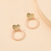 Korea Heart-shape Acrylic Earrings Wholesale sku image 1