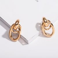 Korea's Metal Multi-circular Wild Three-dimensional Geometric Punk Earrings For Women sku image 1