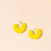 Fashion Geometric Yellow C-shape Resin Earrings Wholesale sku image 1
