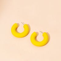 Fashion Geometric Yellow C-shape Resin Earrings Wholesale sku image 2