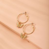 Butterfly New Korea Circle Earrings Wholesale Nihaojewelry sku image 1