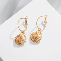 Simple Alloy Conch Shell Shape Earrings sku image 1