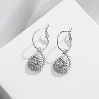 Boucles D&#39;oreilles En Forme De Coquille De Conque En Alliage Simple sku image 2