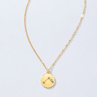 Wholesale Simple Twelve Constellation Letter Round Pendent Necklace sku image 1