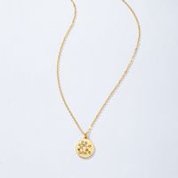 Wholesale Simple Twelve Constellation Letter Round Pendent Necklace sku image 3