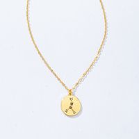 Wholesale Simple Twelve Constellation Letter Round Pendent Necklace sku image 4