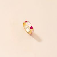 Korean Alloy Dripping Contrast Color Heart Ring Wholesale sku image 3