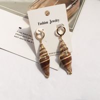 Fashion New Retro Exaggerated Conch Niche Gold-plated Shell Earrings Wholesale sku image 6