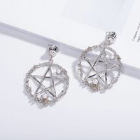 Exaggerated  Five-pointed Star Geometric Hollow Earrings Wholesale Nihaojewelry sku image 1
