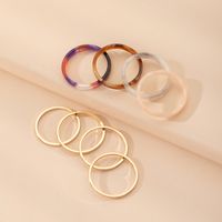 Simple New Hollow  Geometric Color 8-piece Ring Wholesale Nihaojewelry sku image 1