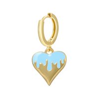 Retro Smooth Heart Drop Oil Pendant Copper Earrings Wholesale Nihaojewelry sku image 4