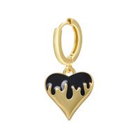 Retro Smooth Heart Drop Oil Pendant Copper Earrings Wholesale Nihaojewelry sku image 5