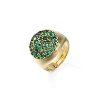 Vintage Round Micro Inlaid Colored Zircon Opening Ring Wholesale Nihaojewelry sku image 1