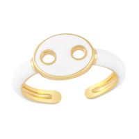 Simple Fashion Color Dripping Hollow Pig Nose Copper Ring Wholesale Nihaojewelry sku image 1