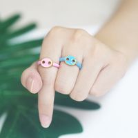 Simple Fashion Color Dripping Hollow Pig Nose Copper Ring Wholesale Nihaojewelry main image 6