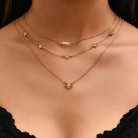 Einfacher Sternanhänger Mehrschichtige Perlenspleißhalskette Großhandel Nihaojewelry main image 1