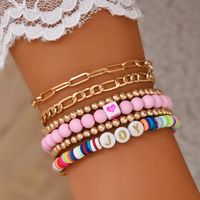 Ethnic Color Soft Ceramic Letter Beads Chain Multi-layer Bracelet Wholesale Nihaojewelry main image 1