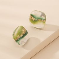 Korea Resin Color Plastic Simple Cute Earrings For Women Wholesale sku image 1