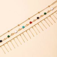 New Color Drip Oil Geometric Anklet Three-piece Set Wholesale Nihaojewelry main image 5