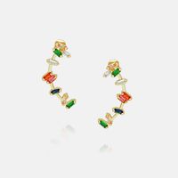 Creative New Gold-plated Color Zircon Stud Earrings Wholesale Nihaojewelry sku image 1