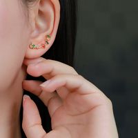 Creative New Gold-plated Color Zircon Stud Earrings Wholesale Nihaojewelry main image 3