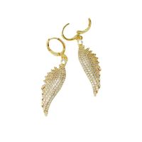 New Angel Wings Pendant Copper Inlaid Zircon Earrings Wholesale Nihaojewelry main image 5