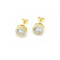 Fashion Round Single Diamond Copper Earrings Wholesale Nihaojewelry main image 6