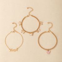 Simple Butterfly Alphabet Three-piece Alloy Anklet Wholesale Nihaojewelry main image 5