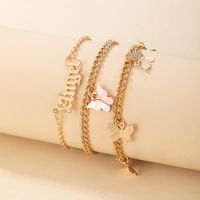 Simple Butterfly Alphabet Three-piece Alloy Anklet Wholesale Nihaojewelry main image 8