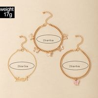 Simple Butterfly Alphabet Three-piece Alloy Anklet Wholesale Nihaojewelry main image 9