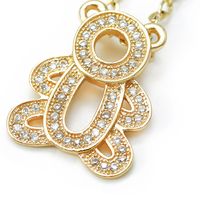 Fashion Inlaid Zircon Hollow Bear Geometric Copper Necklace Wholesale Nihaojewelry main image 4