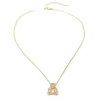 Fashion Inlaid Zircon Hollow Bear Geometric Copper Necklace Wholesale Nihaojewelry main image 6