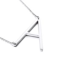 Titanium Steel 18K Gold Plated Simple Style Polishing Letter Necklace main image 3