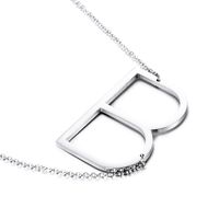 Titanium Steel 18K Gold Plated Simple Style Polishing Letter Necklace main image 4