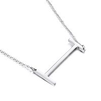 Titanium Steel 18K Gold Plated Simple Style Polishing Letter Necklace main image 5